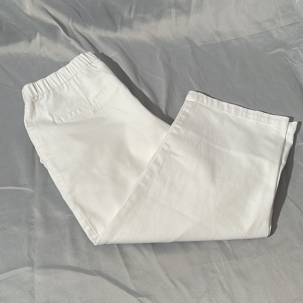 Linea Elastic Waist White Pants Size 12 EUC